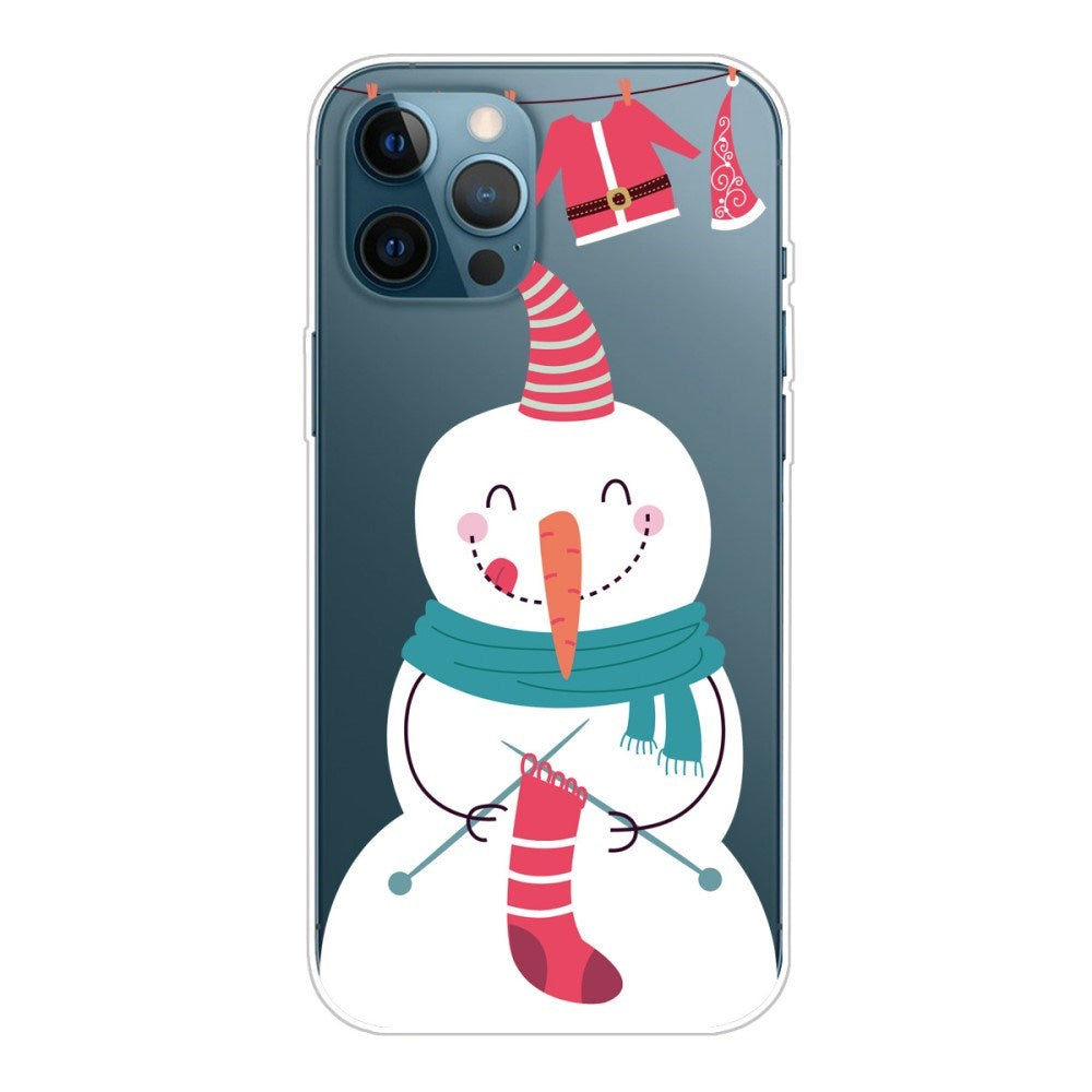 EIDERWOOD iPhone 16 Pro Max Fleksibelt Plast Mobil Julecover - Merry Christmas - Snemand Strikker Julesok