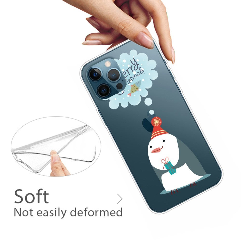EIDERWOOD iPhone 16 Pro Max Fleksibelt Plast Mobil Julecover - Merry Christmas - Pingvin