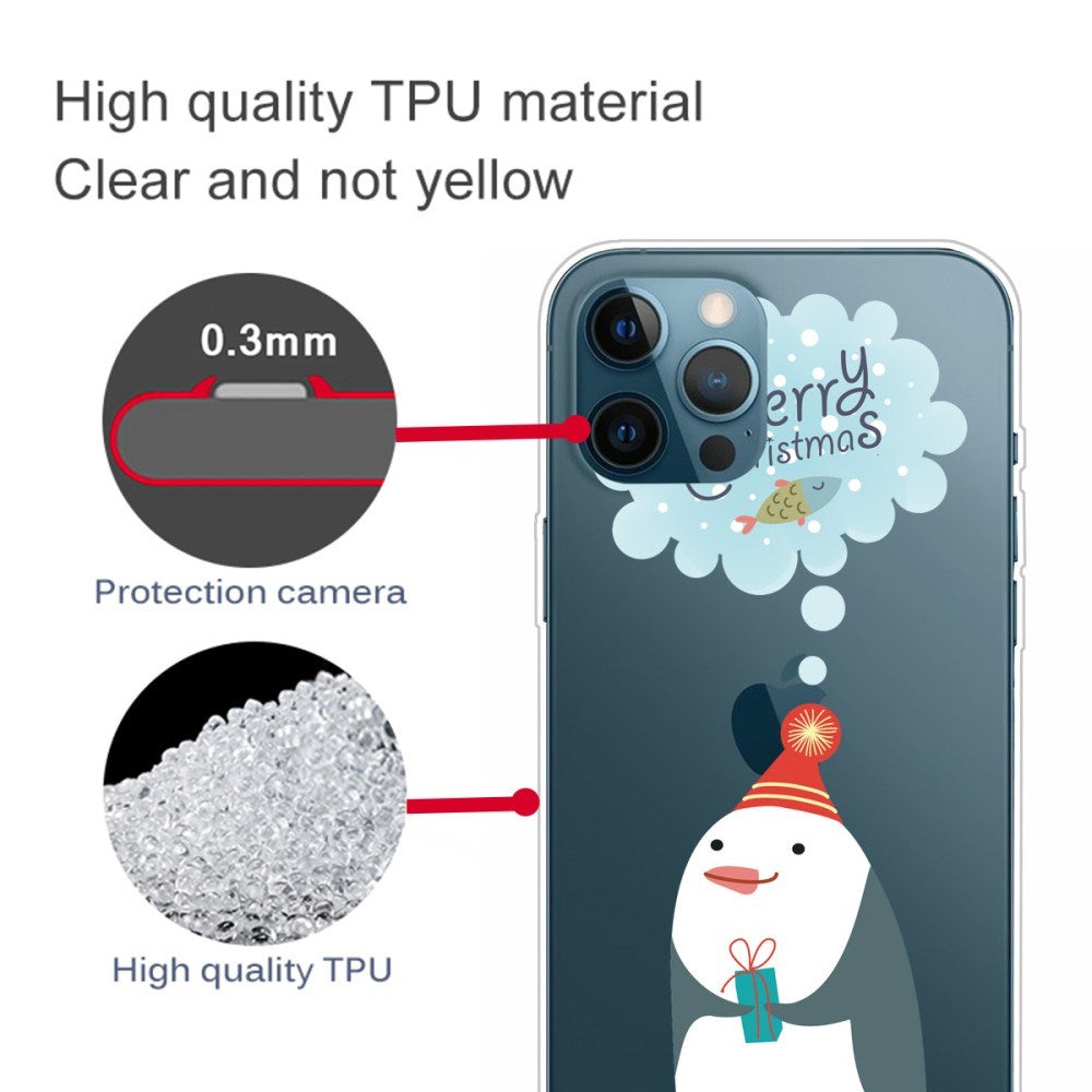EIDERWOOD iPhone 16 Pro Max Fleksibelt Plast Mobil Julecover - Merry Christmas - Pingvin