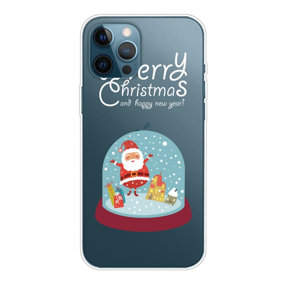 EIDERWOOD iPhone 16 Pro Max Fleksibelt Plast Mobil Julecover - Merry Christmas - Snekugle m. Julemand