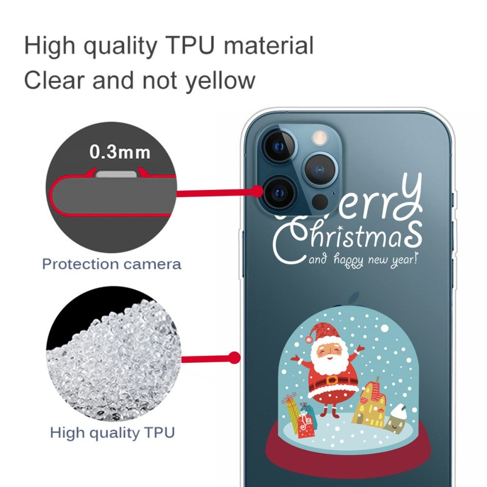EIDERWOOD iPhone 16 Pro Max Fleksibelt Plast Mobil Julecover - Merry Christmas - Snekugle m. Julemand