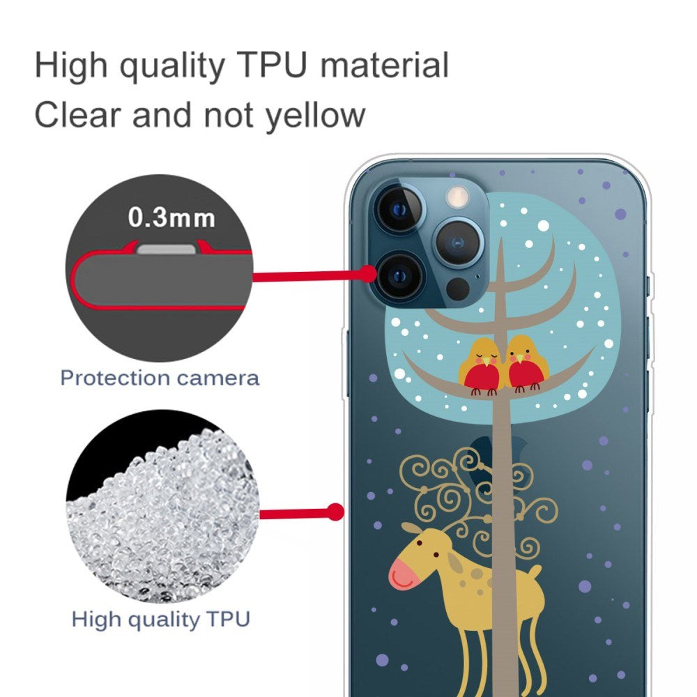 EIDERWOOD iPhone 16 Pro Fleksibelt Plastik Jule Mobil Cover - Rensdyr