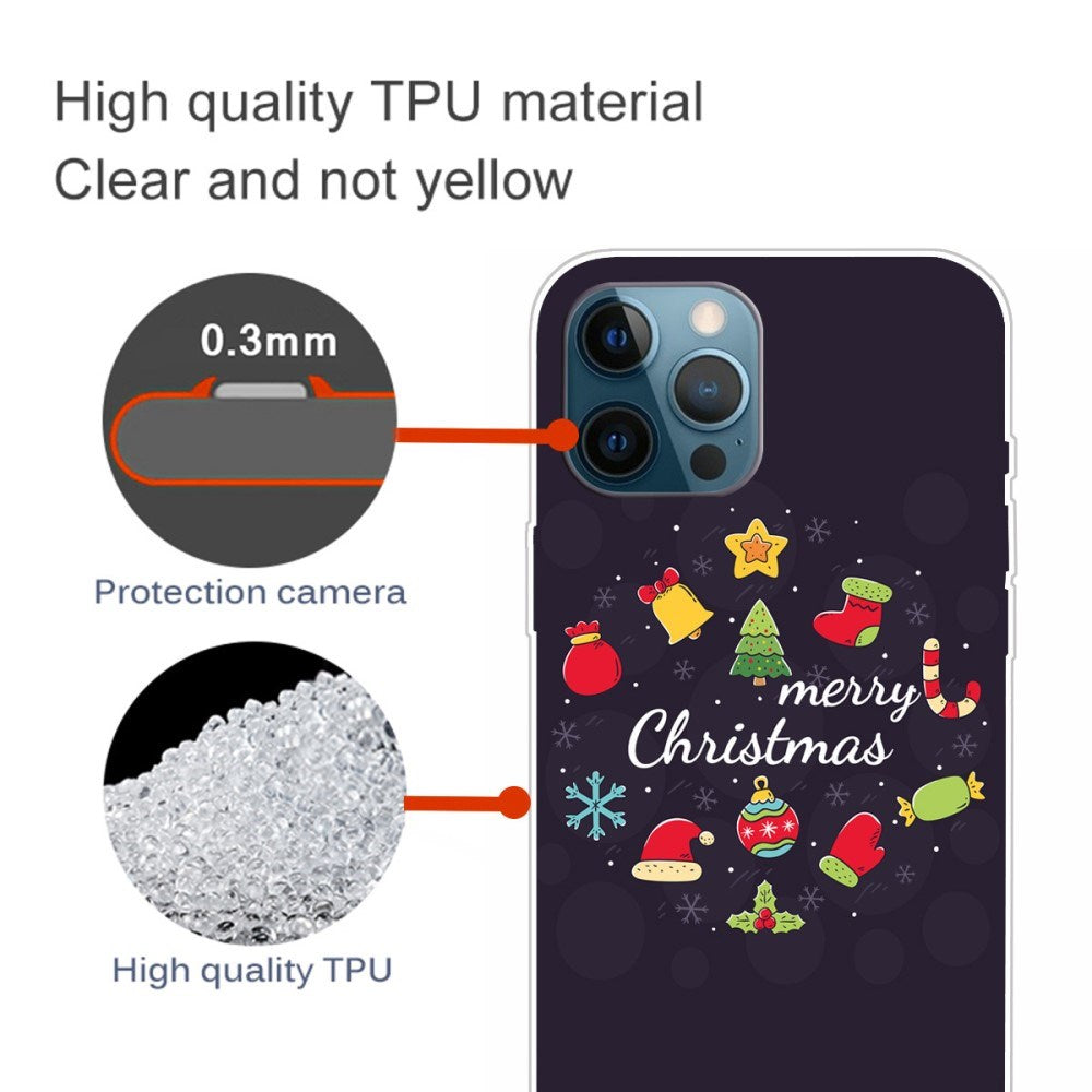 EIDERWOOD iPhone 16 Pro Fleksibelt Plast Mobil Julecover - Merry Christmas - Juledekorationer