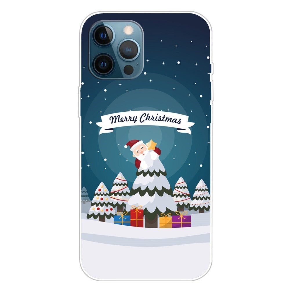 EIDERWOOD iPhone 16 Pro Fleksibelt Plast Mobil Julecover - Merry Christmas - Julemand I Juletræ