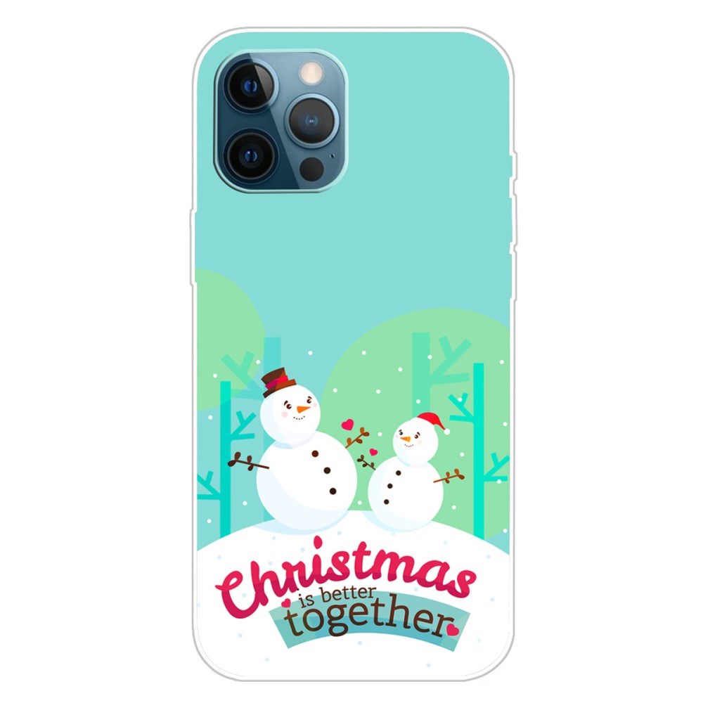 EIDERWOOD iPhone 16 Pro Fleksibelt Plast Mobil Julecover - Merry Christmas - Snemænd