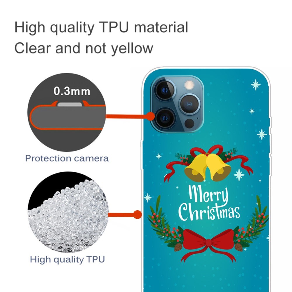 EIDERWOOD iPhone 16 Pro Fleksibelt Plast Mobil Julecover - Merry Christmas - Juleklokker
