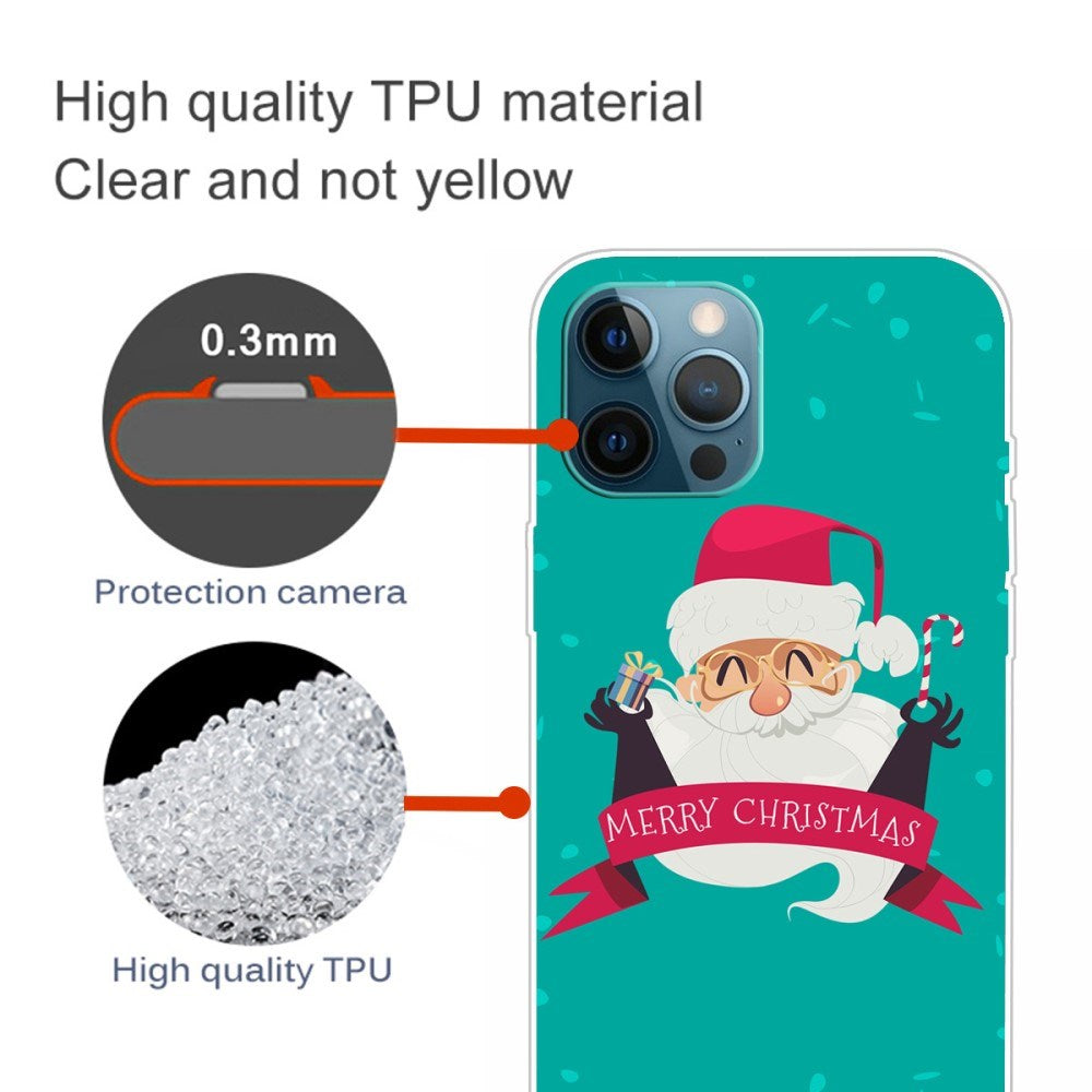 EIDERWOOD iPhone 16 Pro Fleksibelt Plast Mobil Julecover - Merry Christmas - Glad Julemand