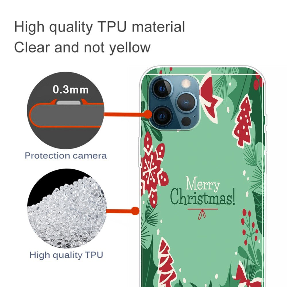 EIDERWOOD iPhone 16 Pro Fleksibelt Plast Mobil Julecover - Merry Christmas - Juleelementer