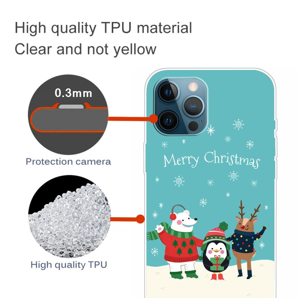 EIDERWOOD iPhone 16 Pro Fleksibelt Plast Mobil Julecover - Merry Christmas - Venner i Sneen