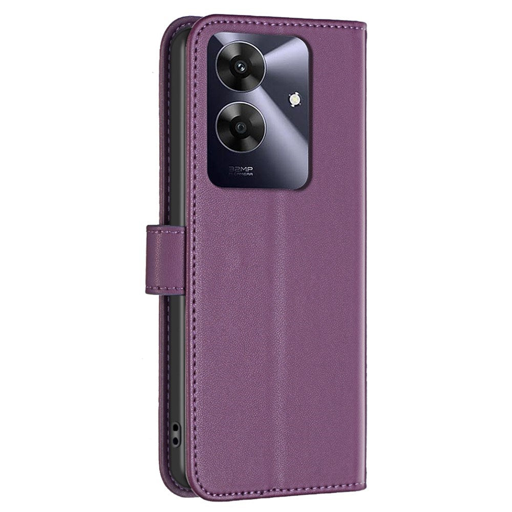 Realme Note 60 / 60x (4G) / C63 (4G) / C61 (4G) Kunstlæder Mobil Cover m. Ståfunktion & Kortholder - Lilla