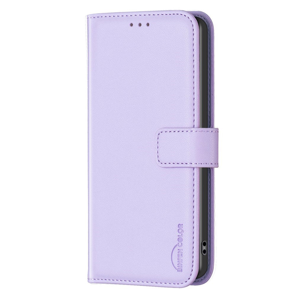 Realme Note 60 / 60x (4G) / C63 (4G) / C61 (4G) Kunstlæder Mobil Cover m. Ståfunktion & Kortholder - Lavendel