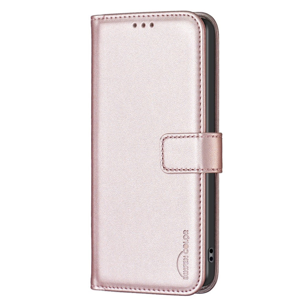 Realme Note 60 / 60x (4G) / C63 (4G) / C61 (4G) Kunstlæder Mobil Cover m. Ståfunktion & Kortholder - Rose Gold