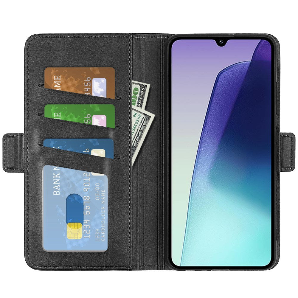 EIDERWOOD Xiaomi Redmi 14C / Poco C75 - Kunstlæder Flip Cover m. Kortholder & Stander - Sort