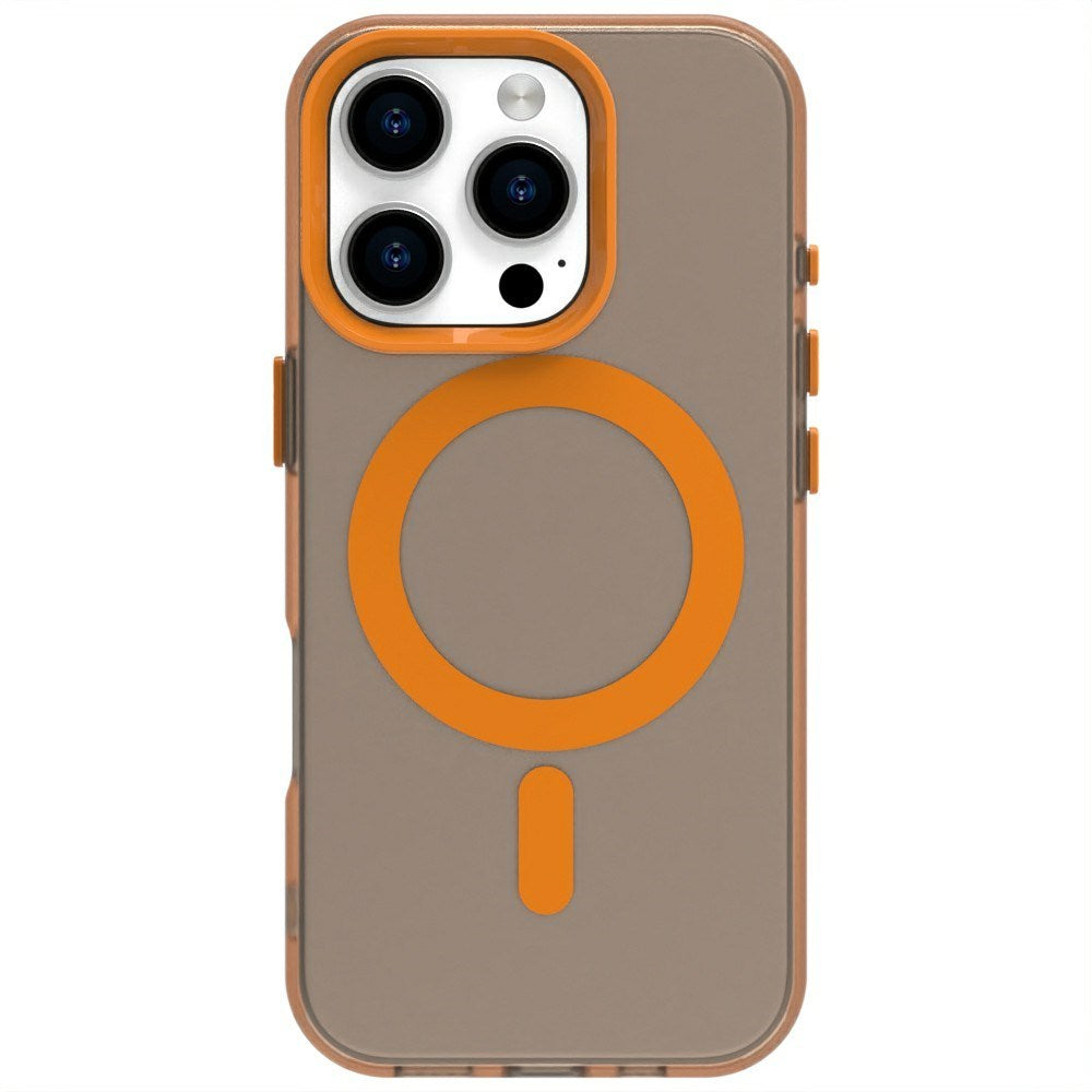 EIDERWOOD iPhone 16 Pro Hybrid Plast Bagside Cover - MagSafe Kompatibel - Gennemsigtig / Orange