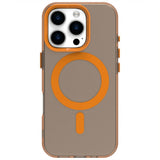 EIDERWOOD iPhone 16 Pro Hybrid Plast Bagside Cover - MagSafe Kompatibel - Gennemsigtig / Orange