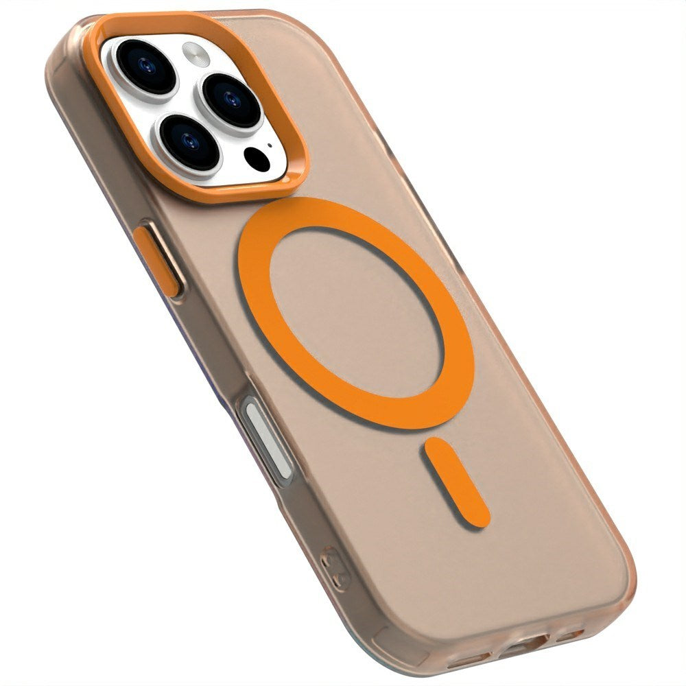 EIDERWOOD iPhone 16 Pro Hybrid Plast Bagside Cover - MagSafe Kompatibel - Gennemsigtig / Orange
