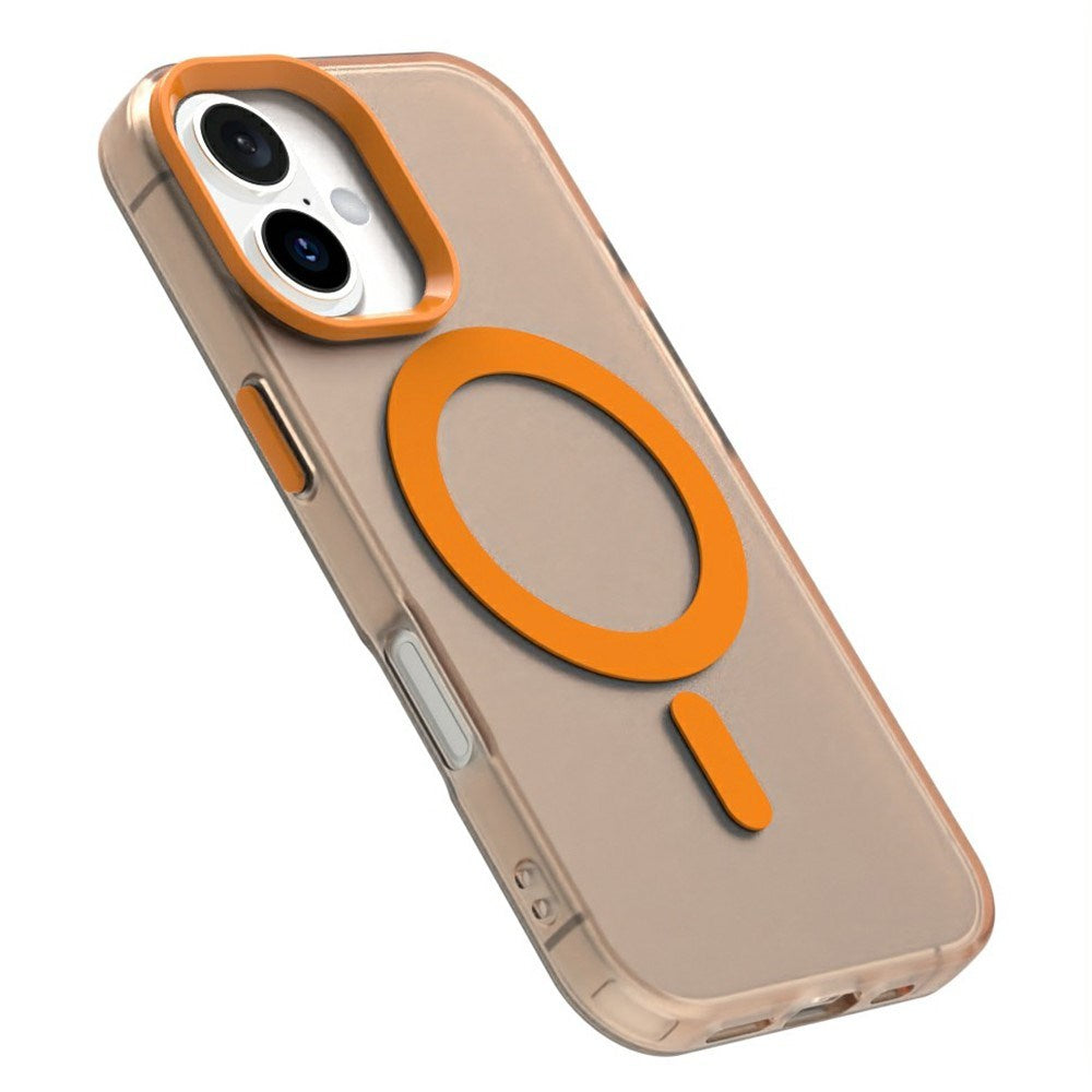 EIDERWOOD iPhone 16 Hybrid Plast Bagside Cover - MagSafe Kompatibel - Gennemsigtig / Orange