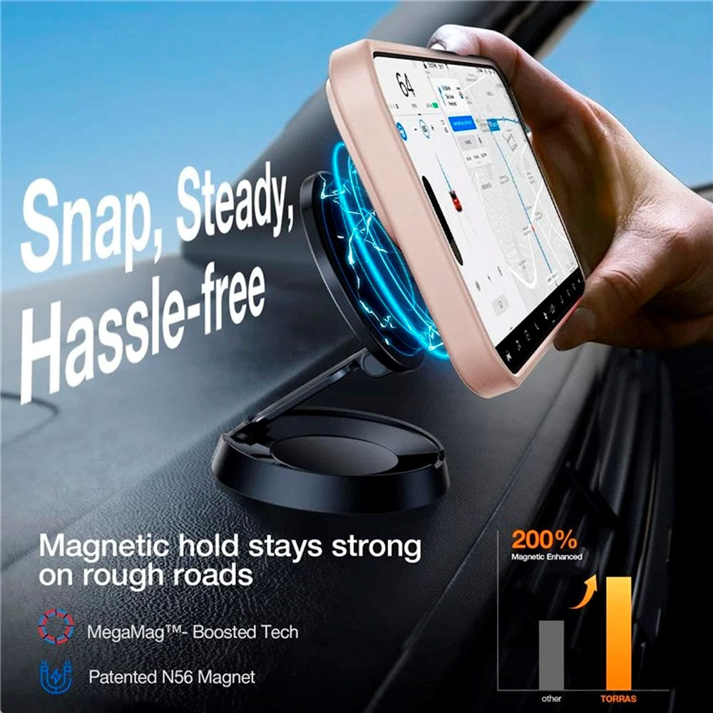 TORRAS - iPhone 16 Pro - Hybrid Cover m. Ståfunktion - MagSafe Kompatibel - Rose Gold