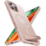 Torras iPhone 16 Pro Hybrid Mobil Cover m. Ståfunktion - MagSafe Kompatibel - Rose Gold