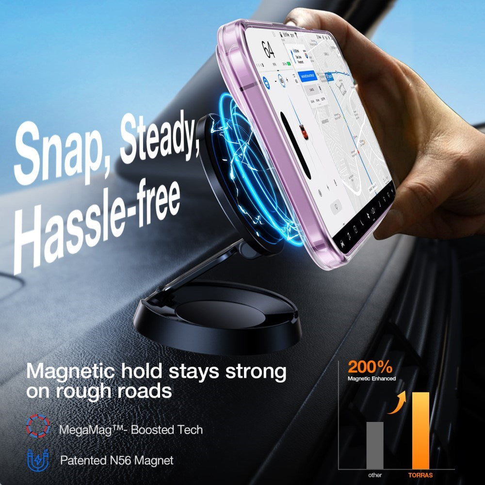 TORRAS - iPhone 16 - Hybrid Cover m. Ståfunktion - MagSafe Kompatibel - Gennemsigtig