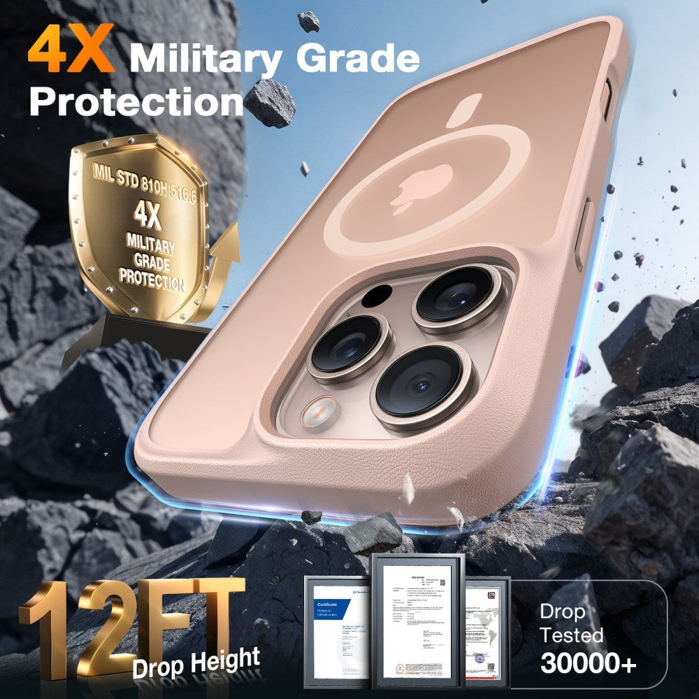 TORRAS - iPhone 16 Pro - Hybrid Cover - MagSafe Kompatibel - Rose Gold