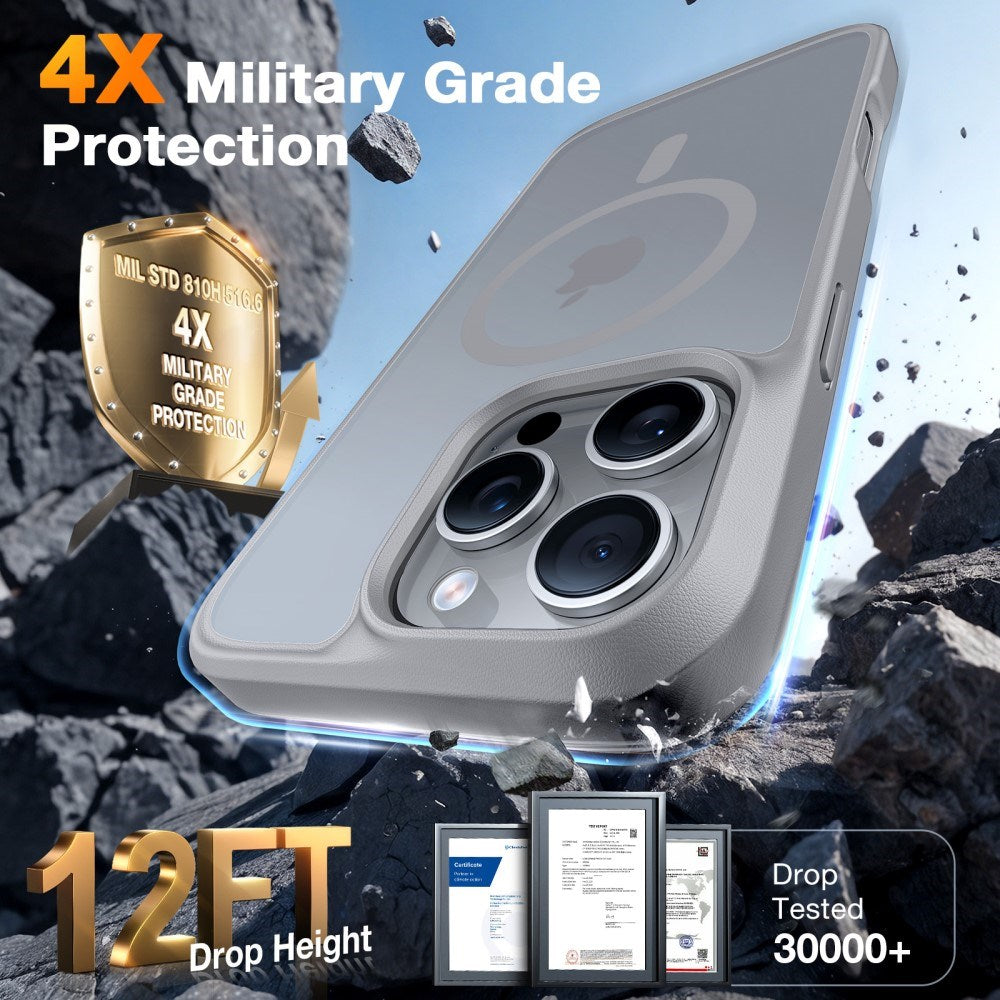 TORRAS - iPhone 16 Pro - Hybrid Cover - MagSafe Kompatibel - Grå