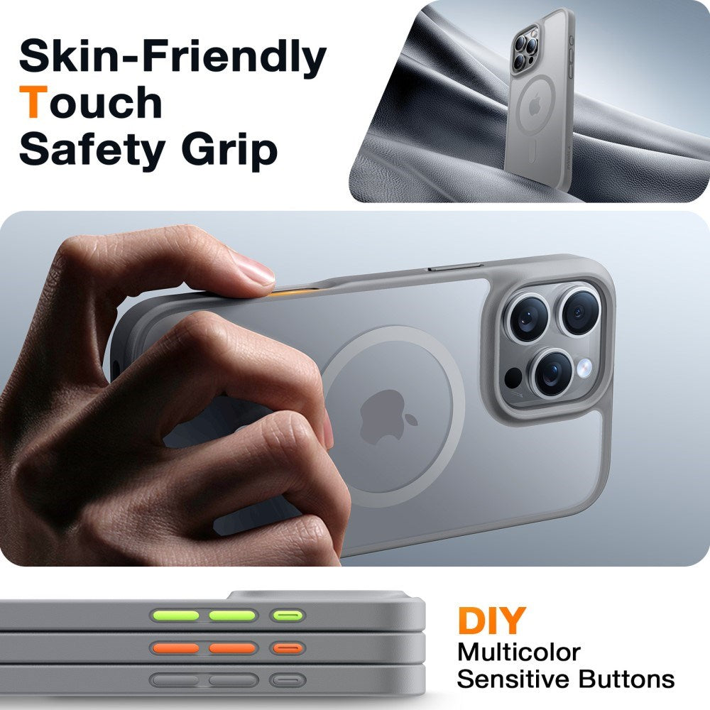 TORRAS - iPhone 16 Pro - Hybrid Cover - MagSafe Kompatibel - Grå