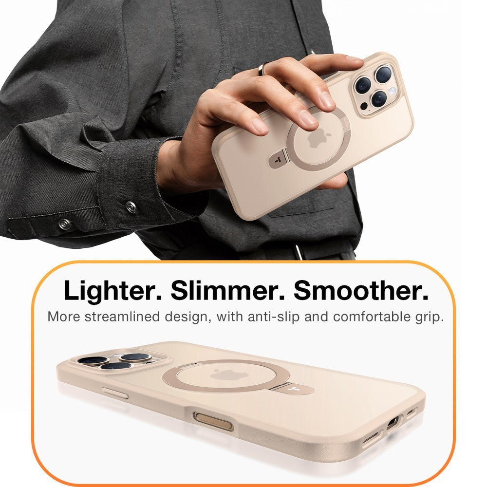 TORRAS - iPhone 16 Pro Max - Guardian Ostand Series Cover m. Kickstand - MagSafe Kompatibel - Rose Gold