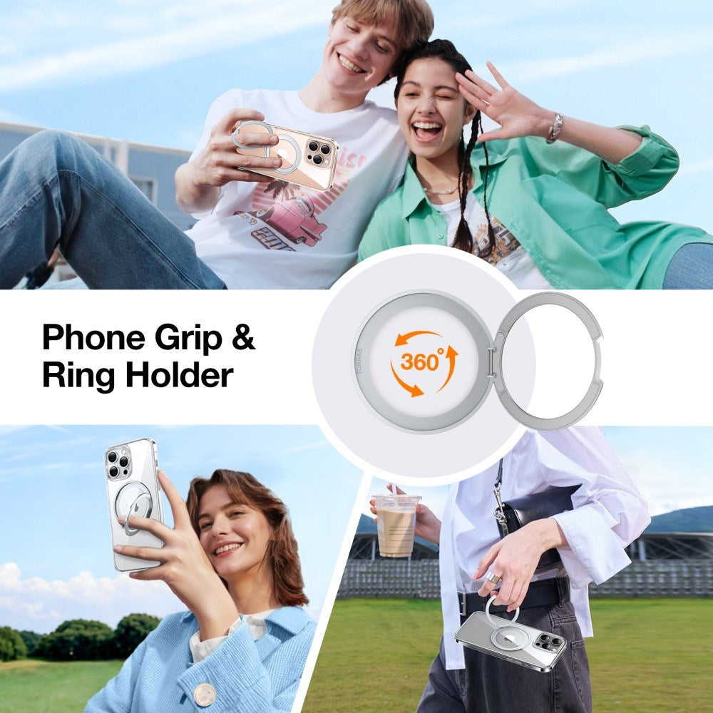 TORRAS - iPhone 16 Pro Max - Plastik Cover m. Kickstand Ring - MagSafe Kompatibel - Gennemsigtig