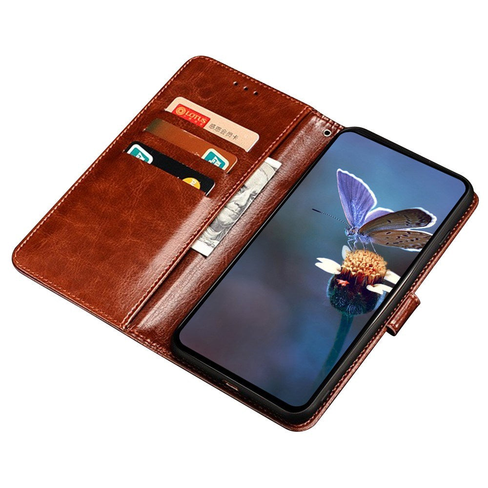 EIDERWOOD iPhone 16 Plus Kunstlæder Flip Case m. Indbygget Pung & Ståfunktion - Sort