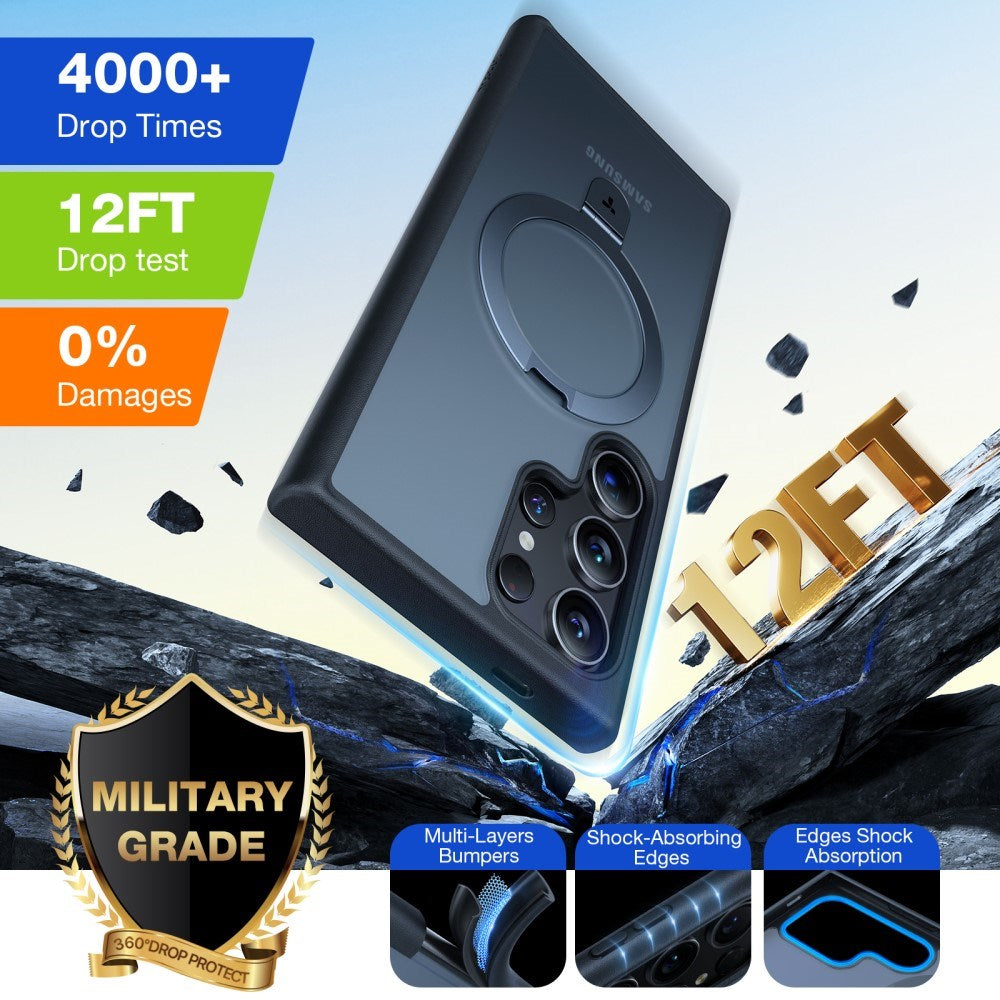 TORRAS - Samsung Galaxy S24 Ultra - Guardian Ostand Series Cover m. Kickstand - MagSafe Kompatibel - Sort