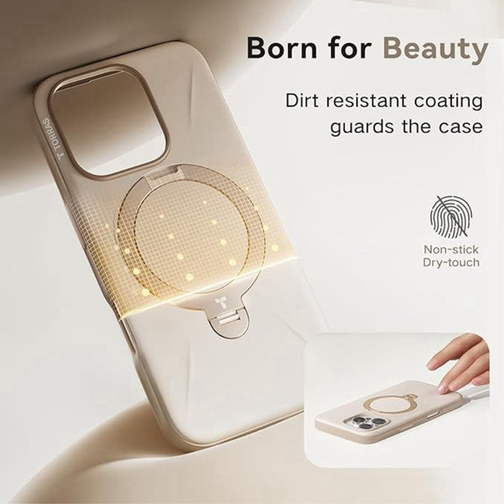 TORRAS - iPhone 16 Pro - Fleksibelt Plastik Cover m. Ring Kickstand - MagSafe Kompatibel - Rose Gold