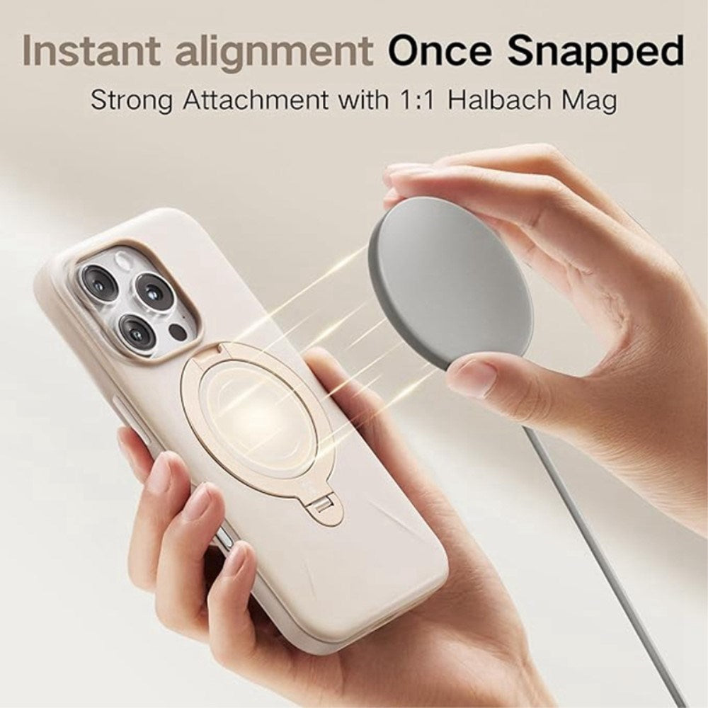 TORRAS - iPhone 16 Pro - Fleksibelt Plastik Cover m. Ring Kickstand - MagSafe Kompatibel - Hvid