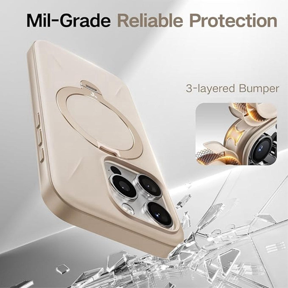 TORRAS - iPhone 16 Pro Max - Fleksibelt Plastik Cover m. Ring Kickstand - MagSafe Kompatibel - Rose Gold