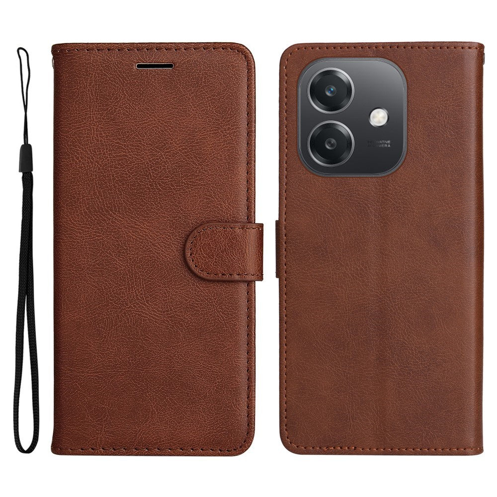 EIDERWOOD - Oppo A60 / A40m / A40 Kunstlæder Flip Cover m. Strop - Brun