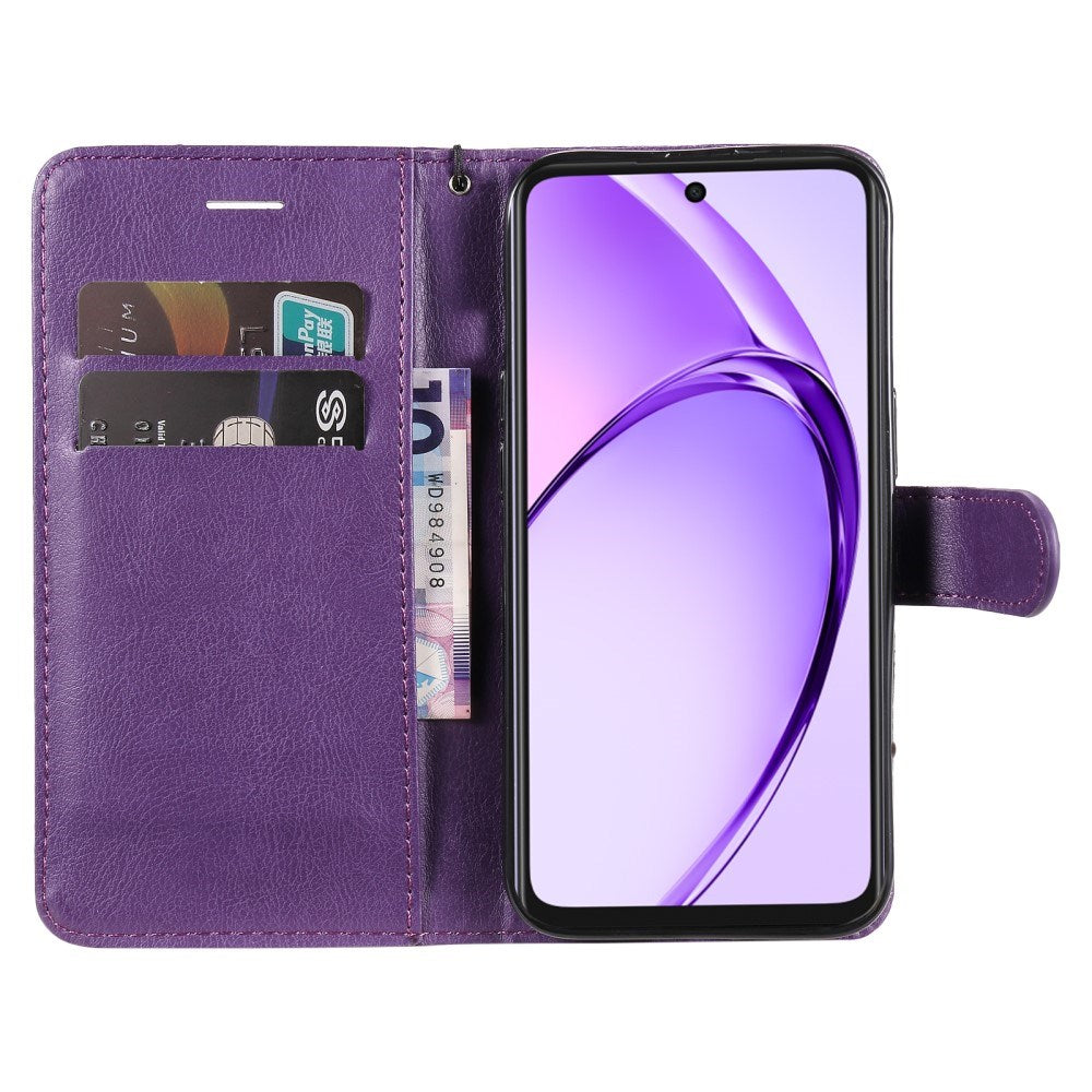 EIDERWOOD - OPPO A60 / A40m / A40 Kunstlæder Flip Cover m. Strop - Lilla