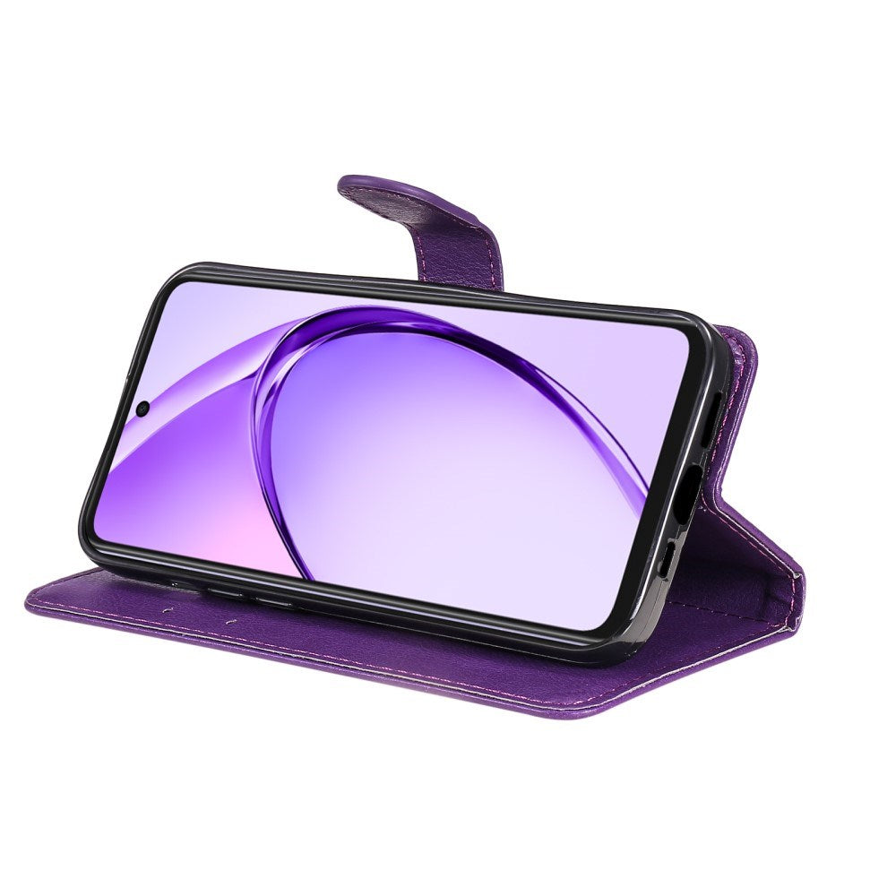 EIDERWOOD - OPPO A60 / A40m / A40 Kunstlæder Flip Cover m. Strop - Lilla