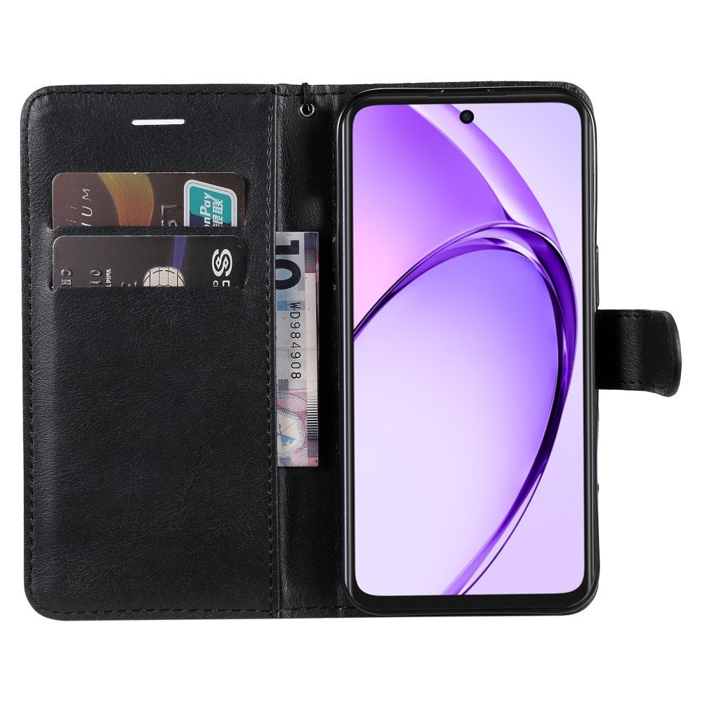EIDERWOOD - OPPO A60 / A40m / A40 Kunstlæder Flip Cover m. Strop - Sort
