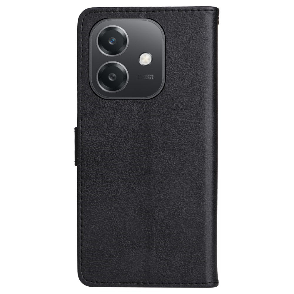 EIDERWOOD - OPPO A60 / A40m / A40 Kunstlæder Flip Cover m. Strop - Sort