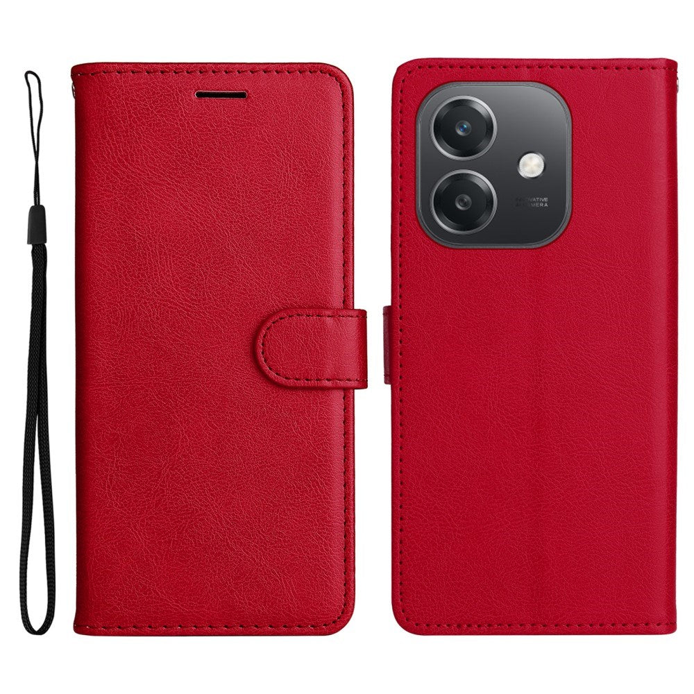 EIDERWOOD - Oppo A60 / A40m / A40 Kunstlæder Flip Cover m. Strop - Rød