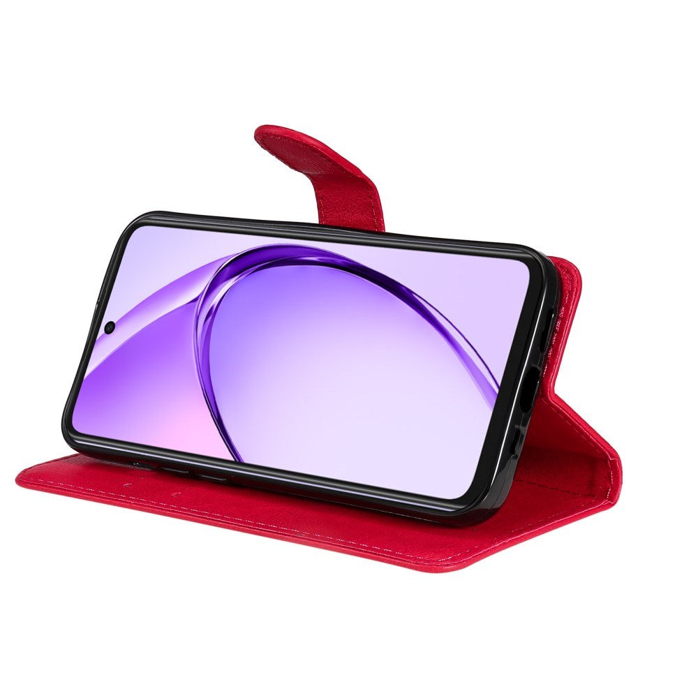 EIDERWOOD - Oppo A60 / A40m / A40 Kunstlæder Flip Cover m. Strop - Rød