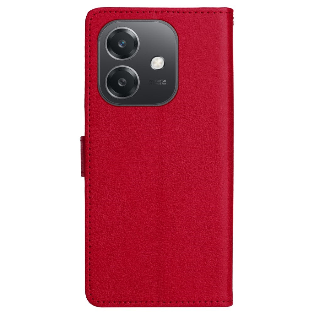 EIDERWOOD - Oppo A60 / A40m / A40 Kunstlæder Flip Cover m. Strop - Rød
