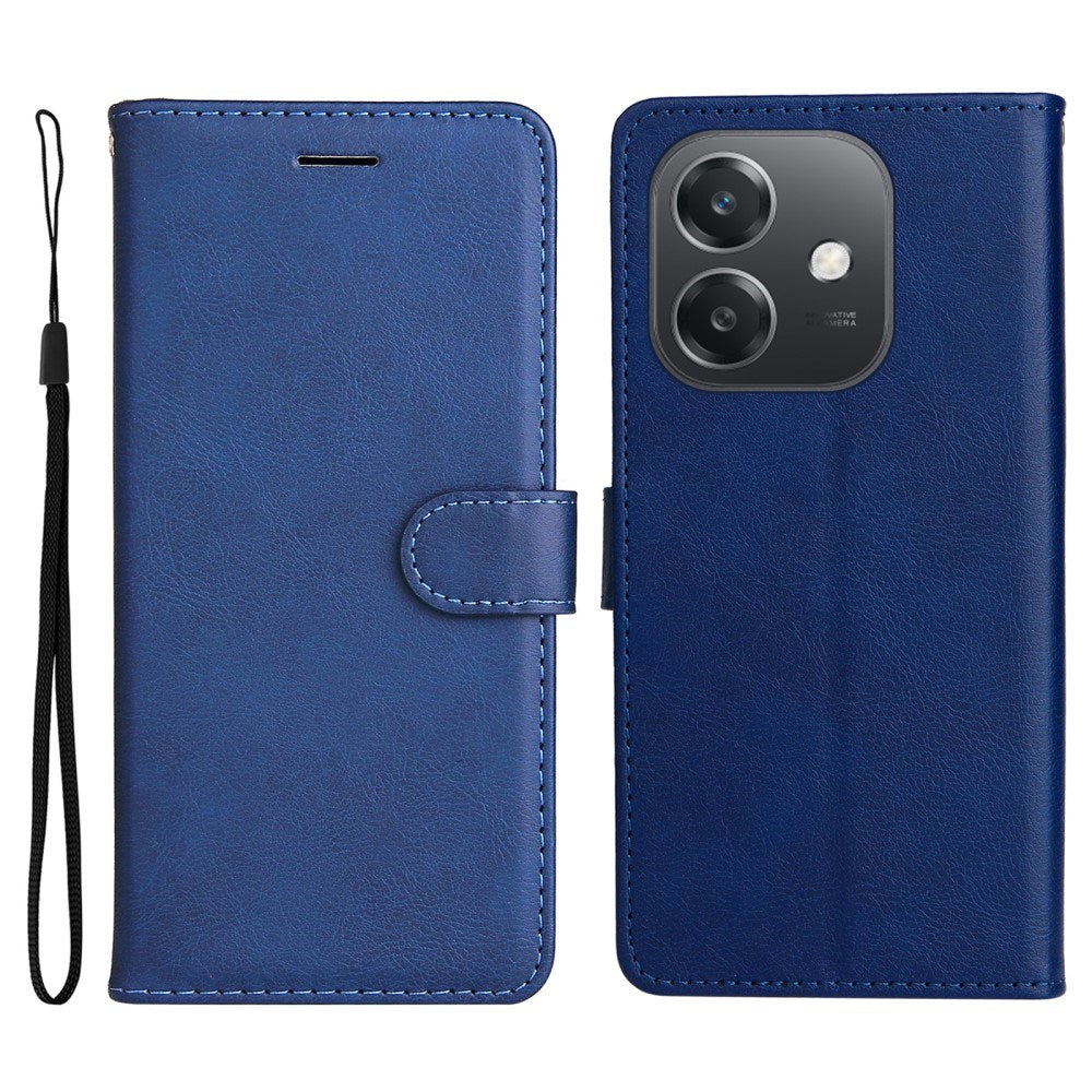 EIDERWOOD - Oppo A60 / A40m / A40 Kunstlæder Flip Cover m. Strop - Blå