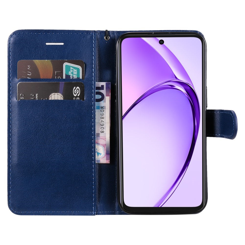 EIDERWOOD - Oppo A60 / A40m / A40 Kunstlæder Flip Cover m. Strop - Blå