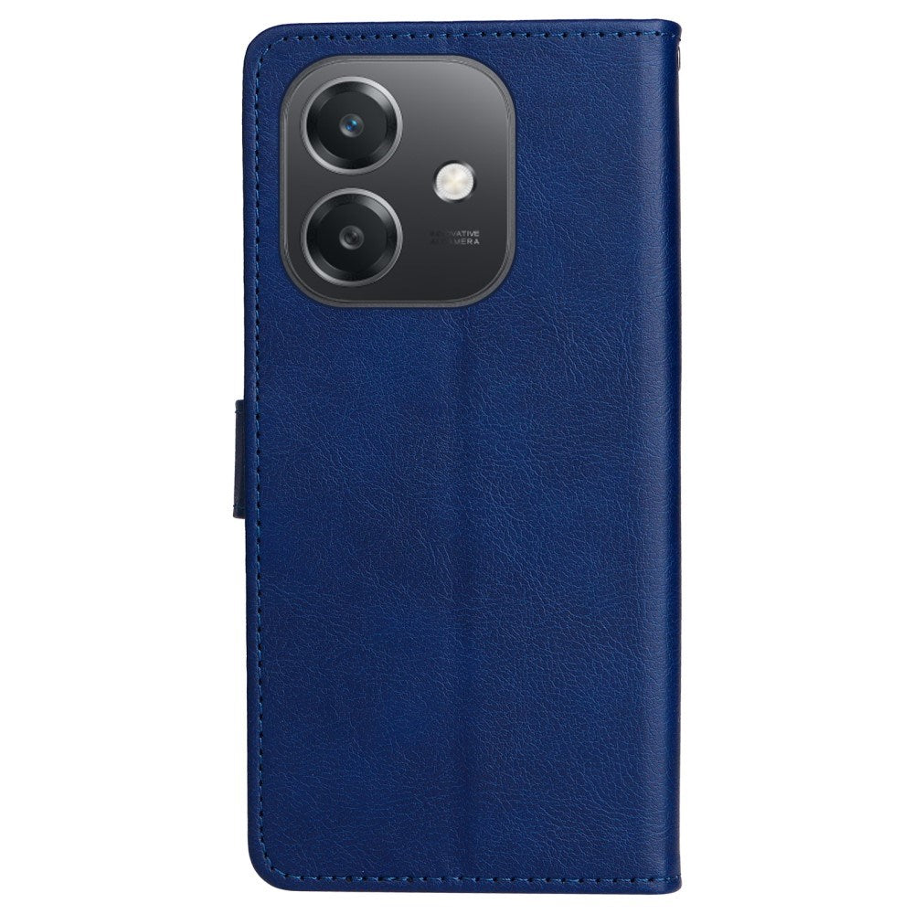 EIDERWOOD - Oppo A60 / A40m / A40 Kunstlæder Flip Cover m. Strop - Blå