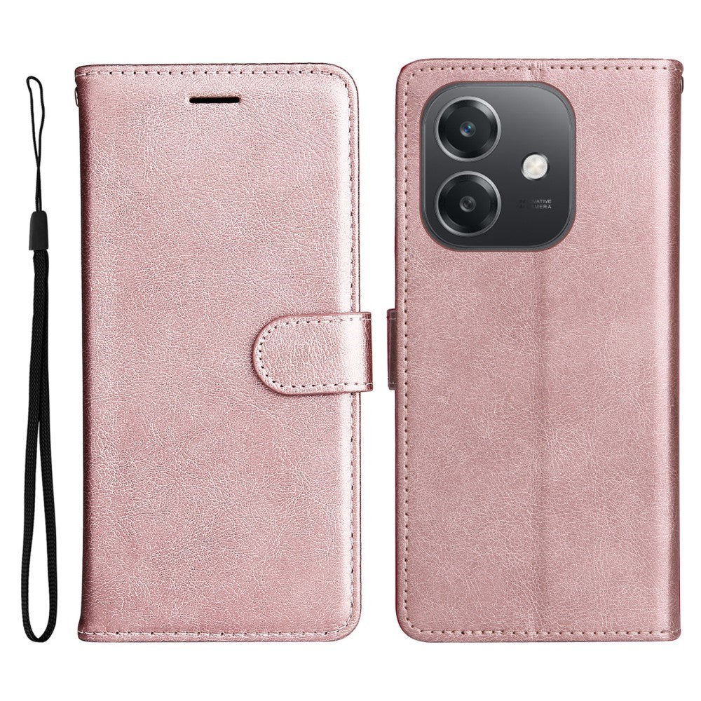 EIDERWOOD - Oppo A60 / A40m / A40 Kunstlæder Flip Cover m. Strop - Rose Gold