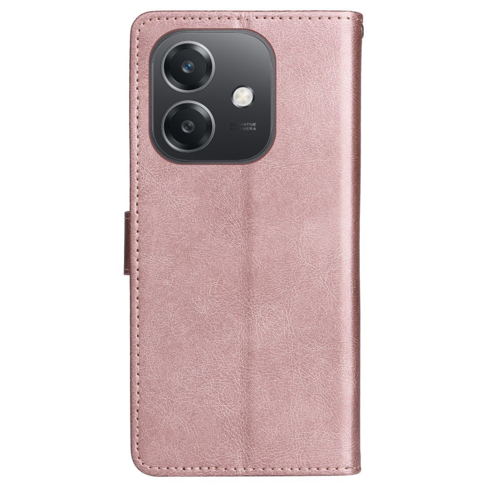 EIDERWOOD - Oppo A60 / A40m / A40 Kunstlæder Flip Cover m. Strop - Rose Gold