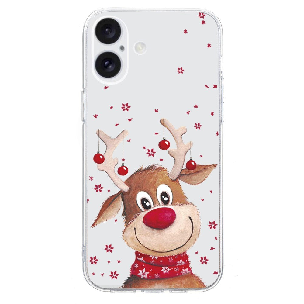 EIDERWOOD - iPhone 16 Jule Cover - Fleksibelt Plastik - Rensdyret Rudolf