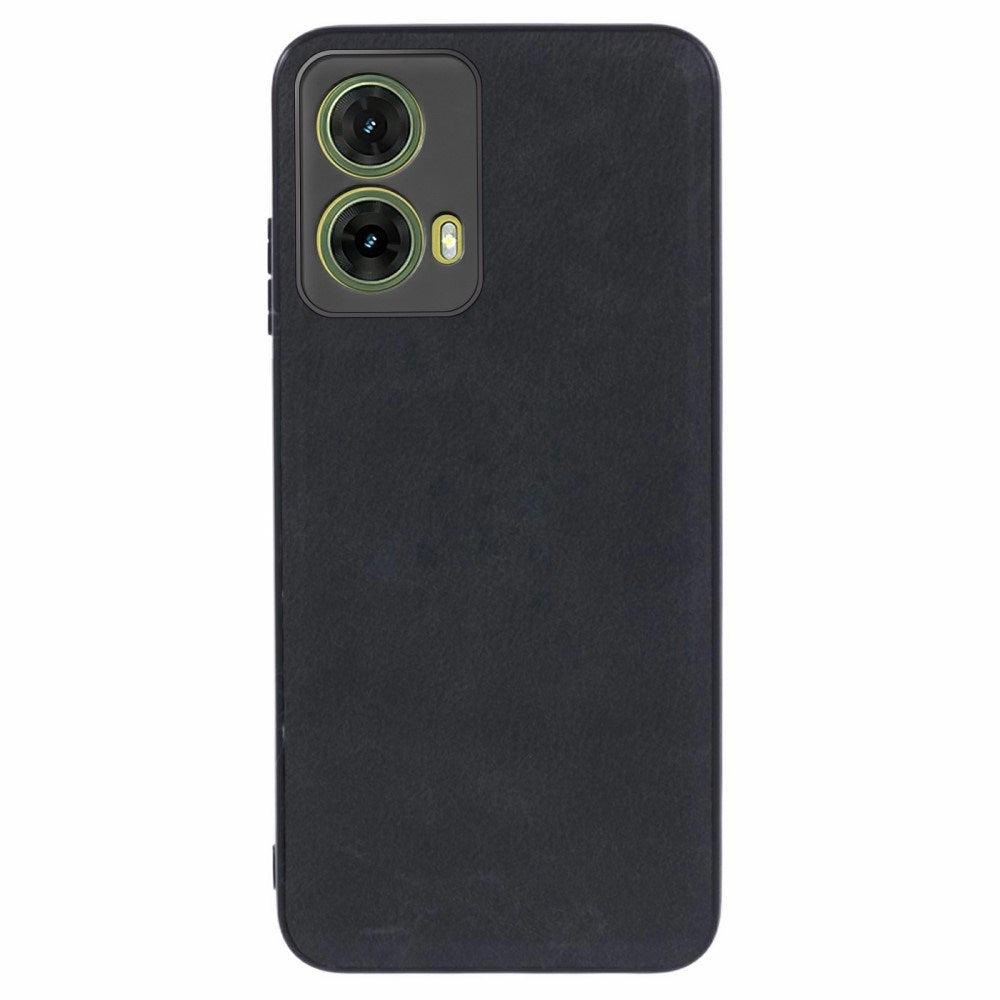 EIDERWOOD - Motorola Moto G35 (5G) - Læderbelagt Fleksibelt Plastik Cover - Sort