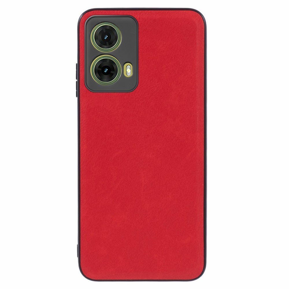 EIDERWOOD - Motorola Moto G35 (5G) - Læderbelagt Fleksibelt Plastik Cover - Rød